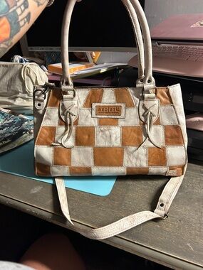 BED|STU Rockababy SL handbag in the Nectar Lux Tan Rustic checkerboard colorway